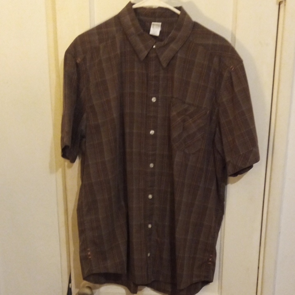 Quechua Men's Casual Brown Checkered Shirt